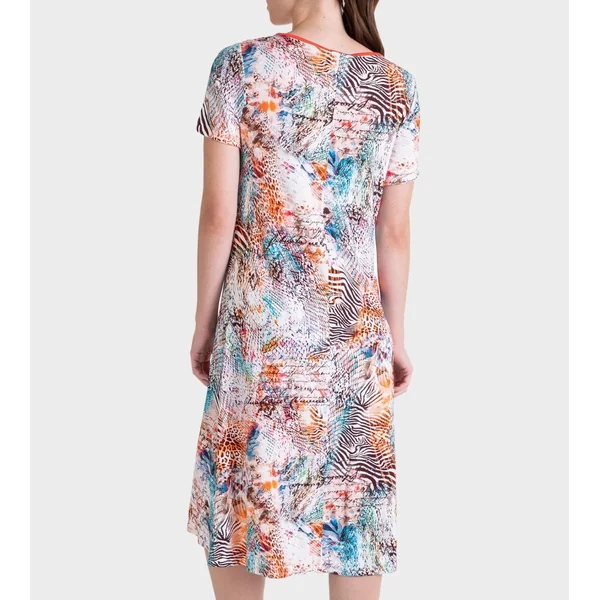 Robe de plage manches courtes multicolore