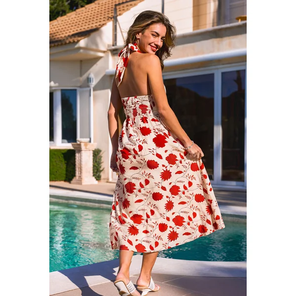 Robe florale col plongeant