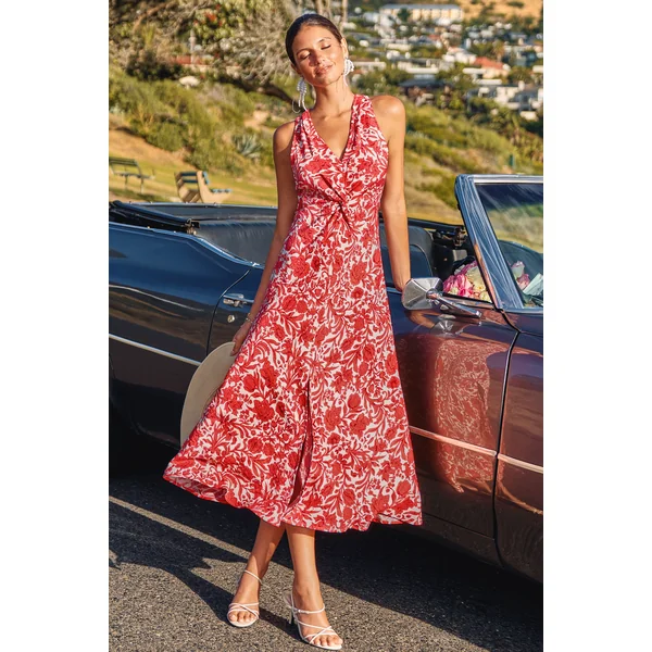 Robe florale col V