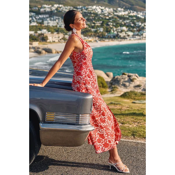 Robe florale col V