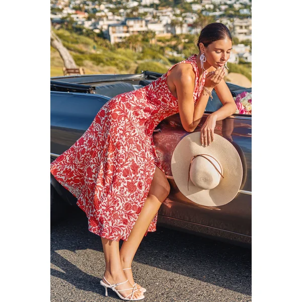 Robe florale col V