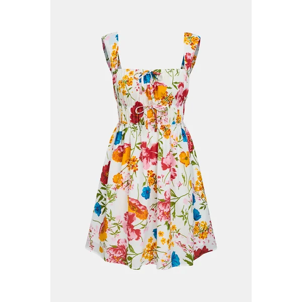 Robe imprimée col carré