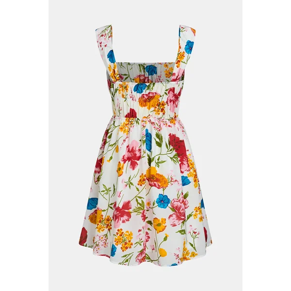 Robe imprimée col carré