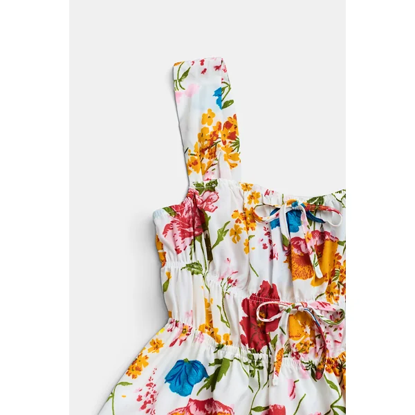 Robe imprimée col carré
