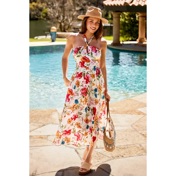 Robe imprimée keyhole