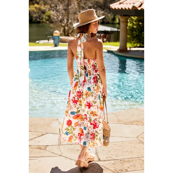 Robe imprimée keyhole