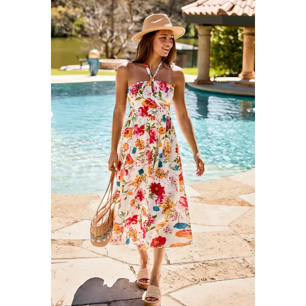 Robe imprimée keyhole