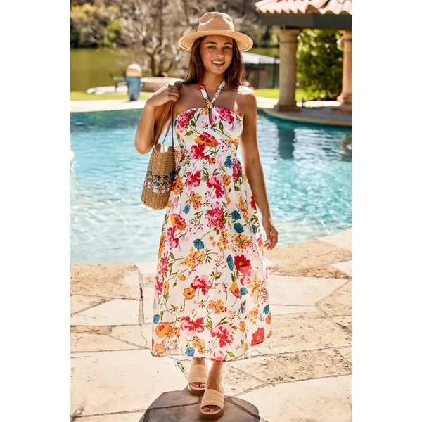 Robe imprimée keyhole