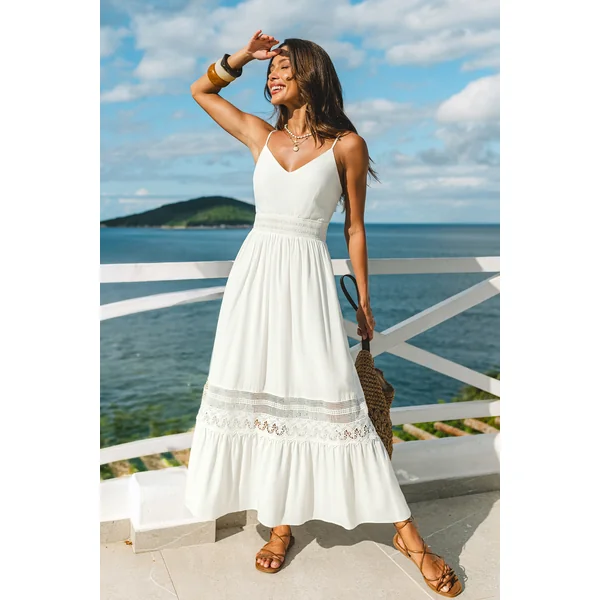 Robe longue blanche élégante