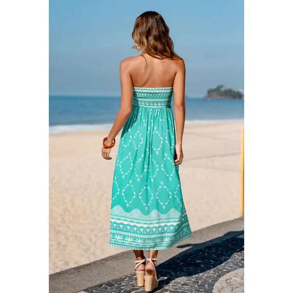Robe longue bohème col cœur