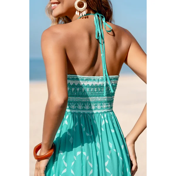 Robe longue bohème col cœur