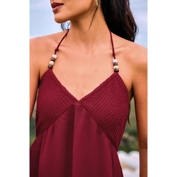Robe longue bordeaux