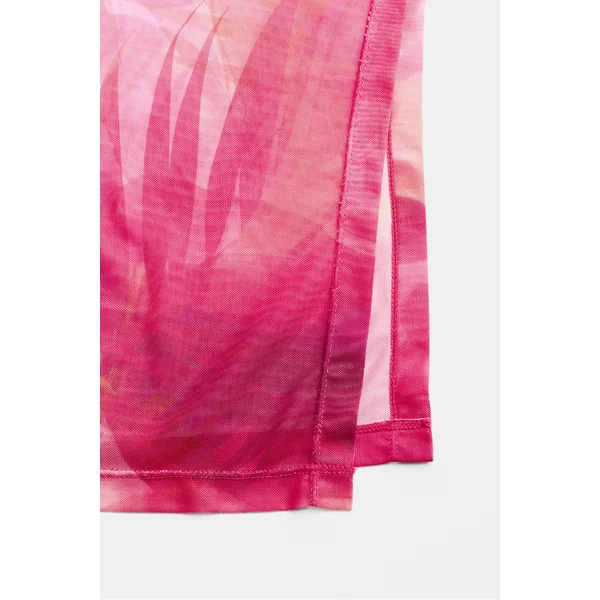 Robe longue col asymétrique fendue sur le côté