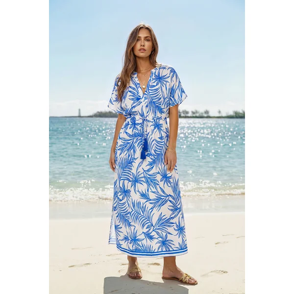 Robe longue cover up tropicale au style bord de mer