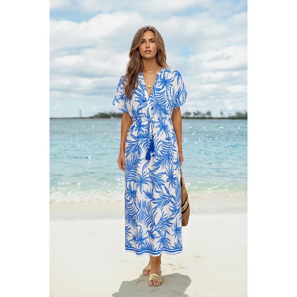 Robe longue cover up tropicale au style bord de mer