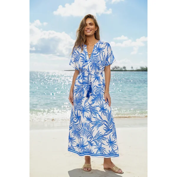Robe longue cover up tropicale au style bord de mer