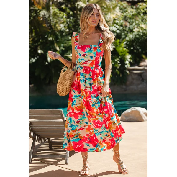 Robe longue dos noué