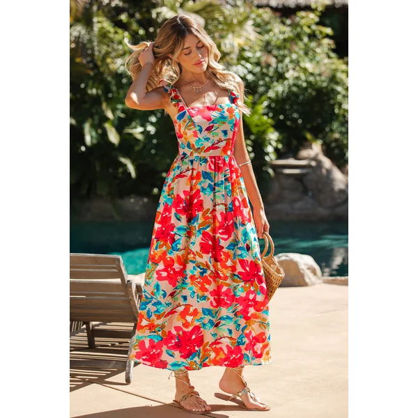 Robe longue dos noué