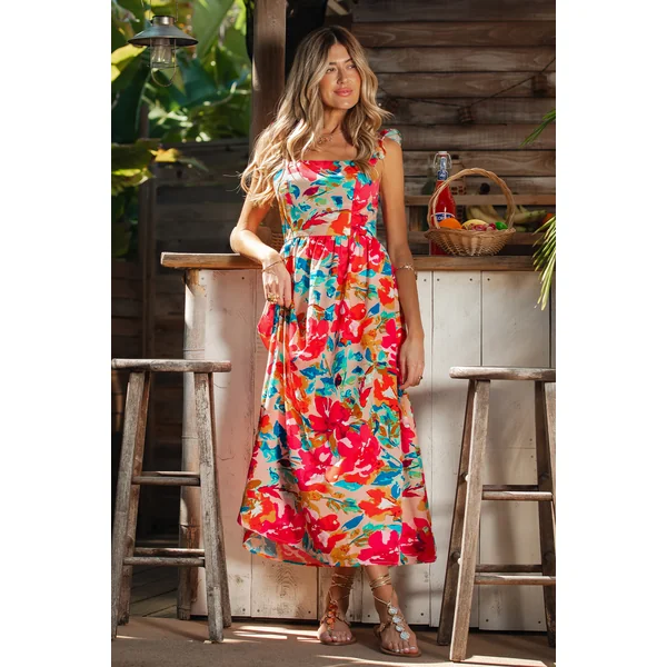 Robe longue dos noué