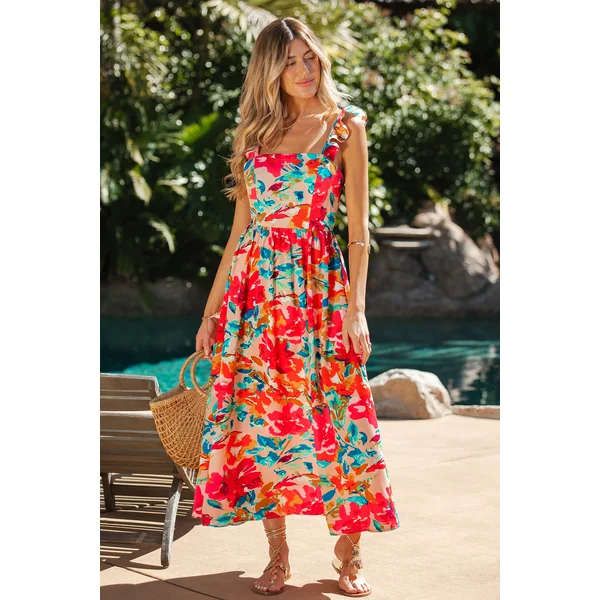 Robe longue dos noué