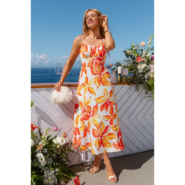 Robe longue fleurie fluide