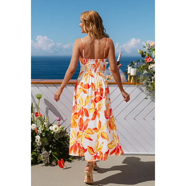 Robe longue fleurie fluide