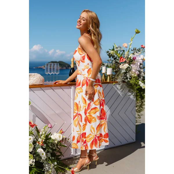 Robe longue fleurie fluide