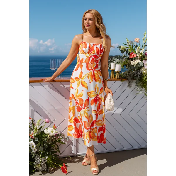 Robe longue fleurie fluide