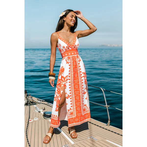 Robe longue fleurie porte-bonheur