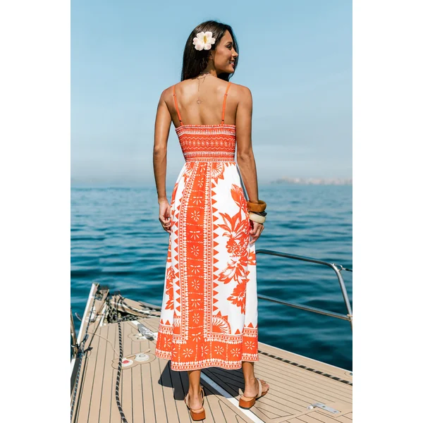 Robe longue fleurie porte-bonheur