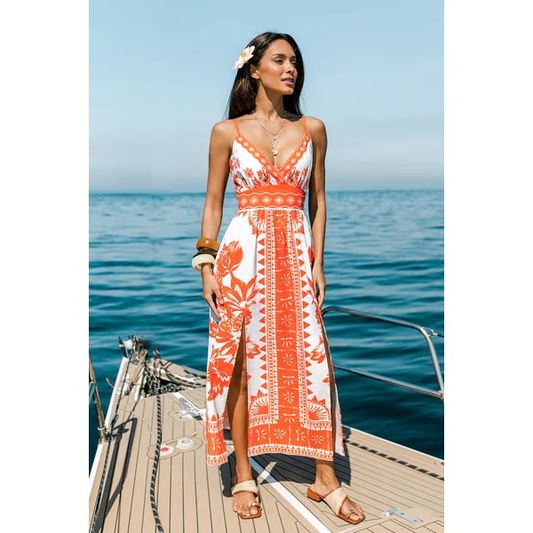 Robe longue fleurie porte-bonheur