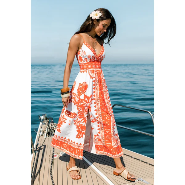 Robe longue fleurie porte-bonheur