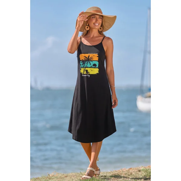 Robe longue imprimé graphique moderne