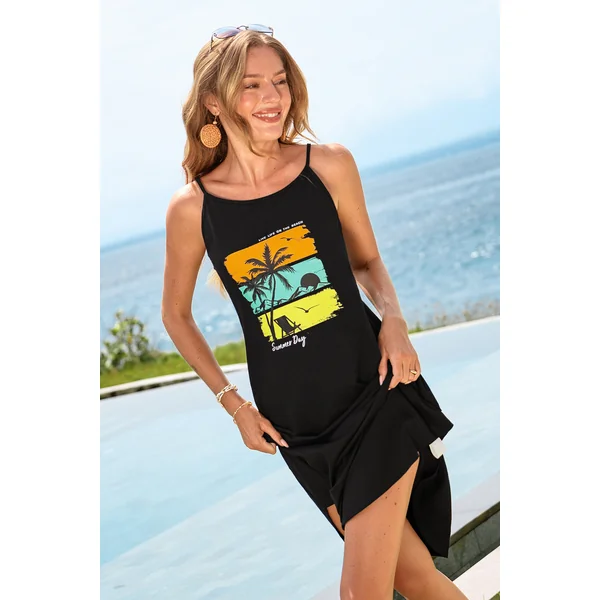 Robe longue imprimé graphique moderne