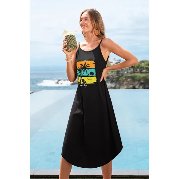 Robe longue imprimé graphique moderne
