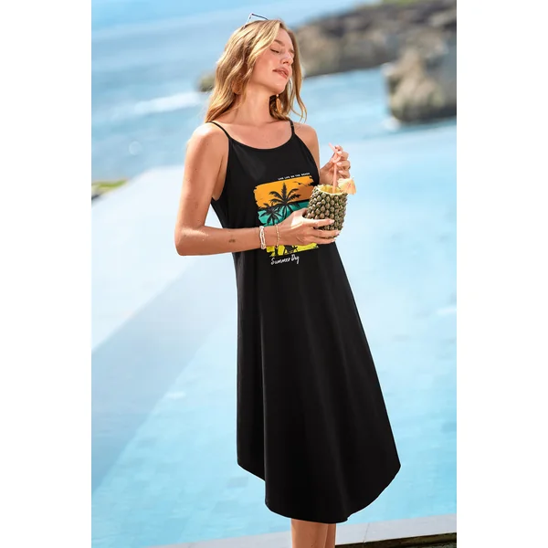 Robe longue imprimé graphique moderne
