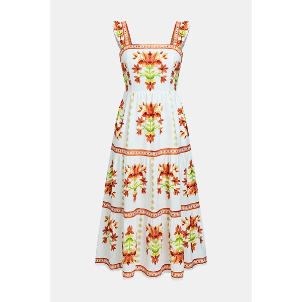 Robe longue imrpimé floral sans manches