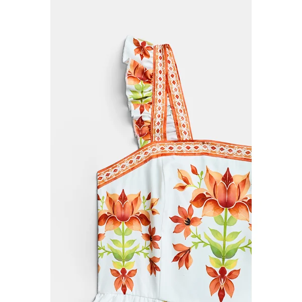 Robe longue imrpimé floral sans manches
