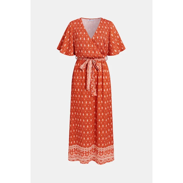 Robe longue ornée col surplis