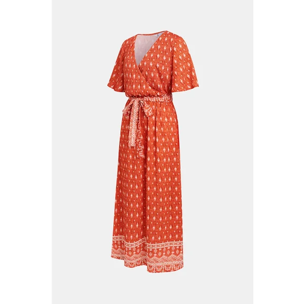 Robe longue ornée col surplis