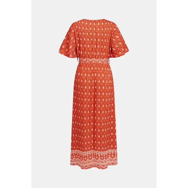 Robe longue ornée col surplis