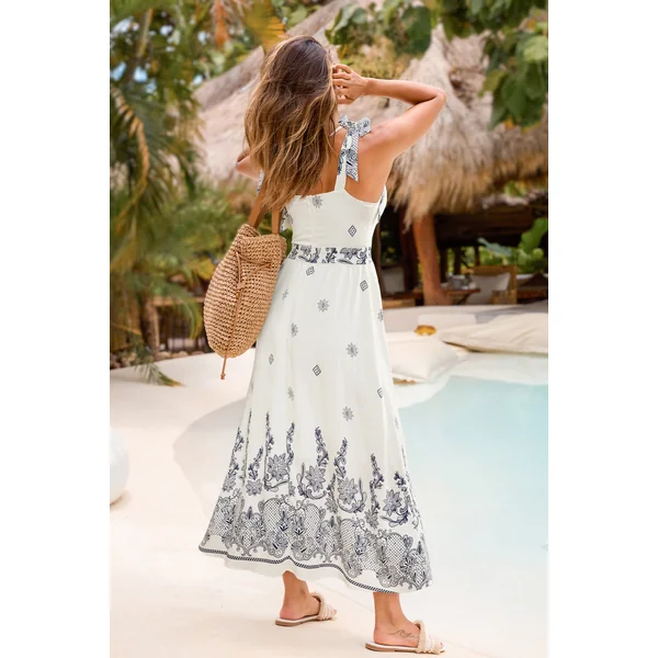Robe longue paisley nouée