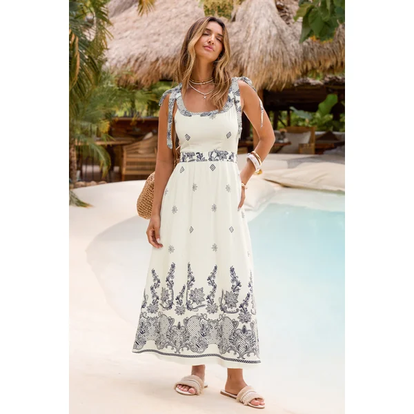 Robe longue paisley nouée