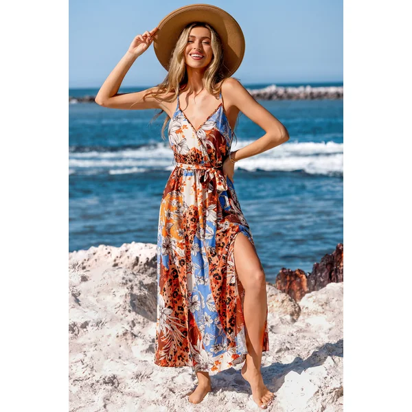 Robe longue patchwork sans manches