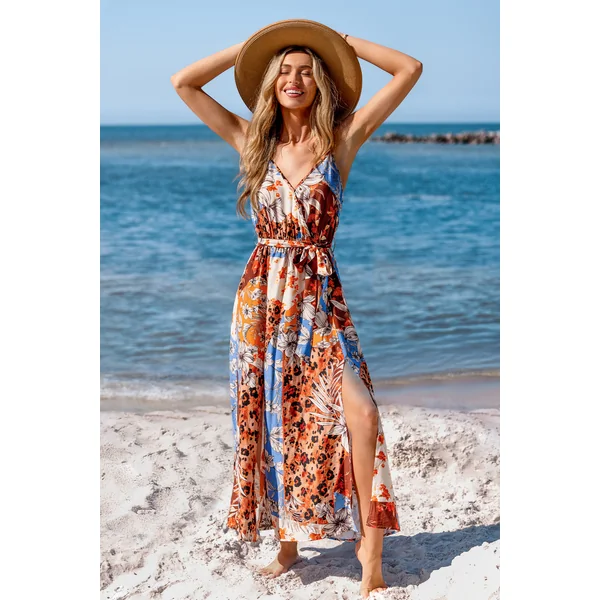 Robe longue patchwork sans manches