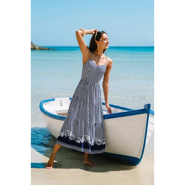Robe longue rayée décontractée