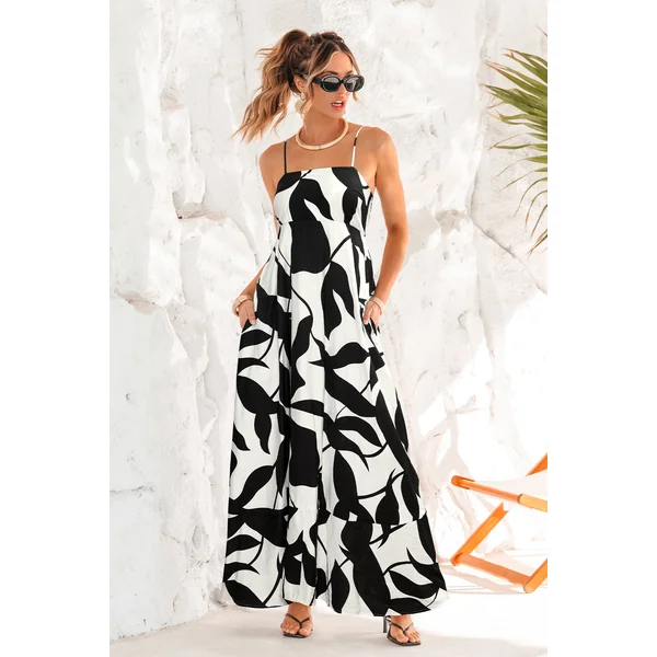 Robe longue tropicale au style ensoleillé