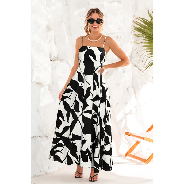Robe longue tropicale au style ensoleillé