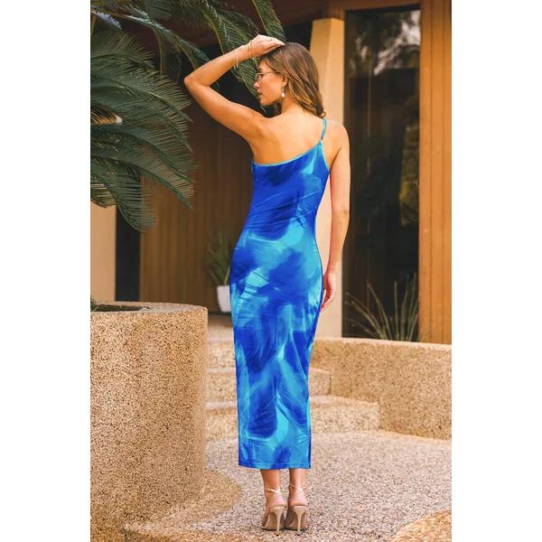 Robe longue tropicale au style estival