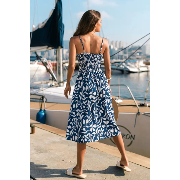 Robe longue tropicale imprimé plage